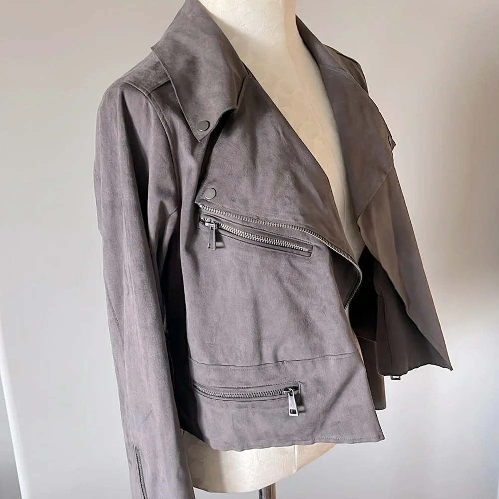 Hutch Faux Suede Leather Moto jacket - Picture 5 of 8